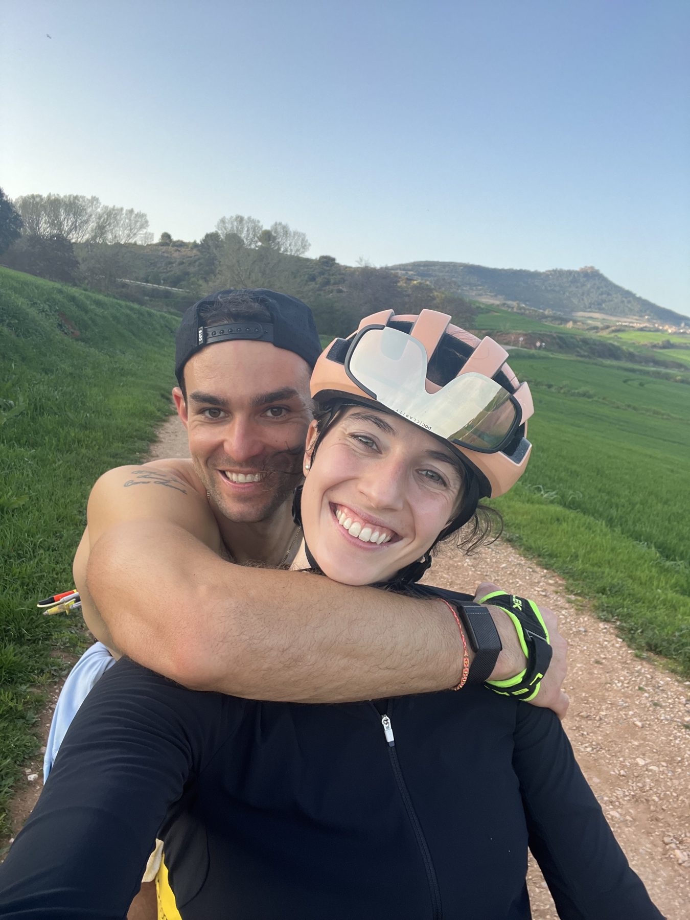 Alex and María on a bike ride